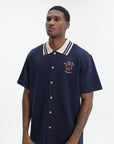 Drole Shirt Piquee Slogan Rose Navy