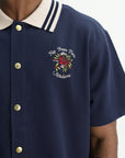 Drole Shirt Piquee Slogan Rose Navy