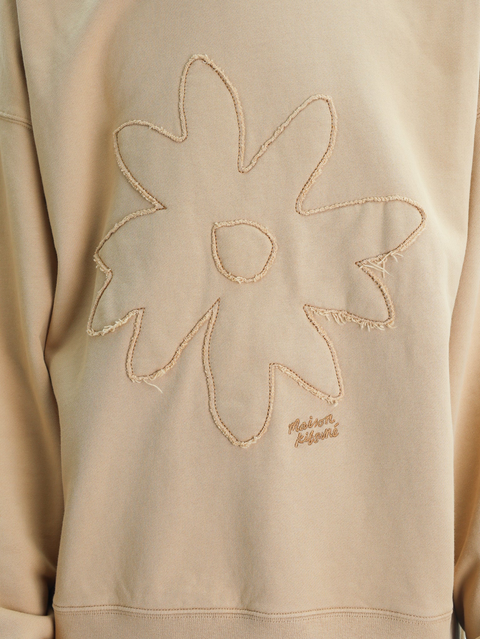 ʕ•ᴥ•ʔ Maison Kitsune Sweatshirt Crafted Daisy Oversize Beige - AL Capone