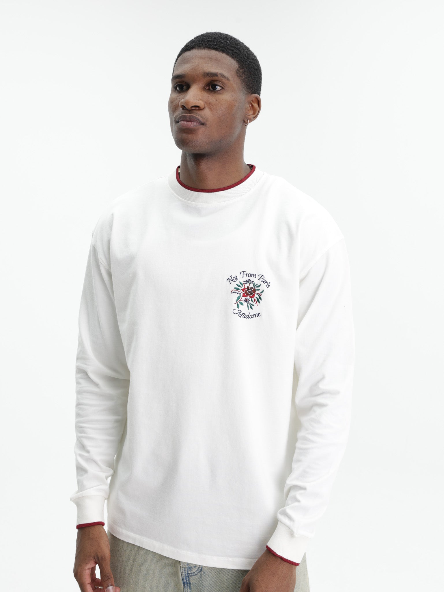 Drole Sweater Slogan Rose Off White
