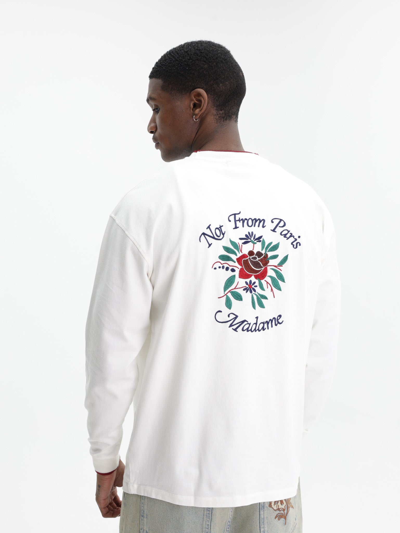 Drole Sweater Slogan Rose Off White