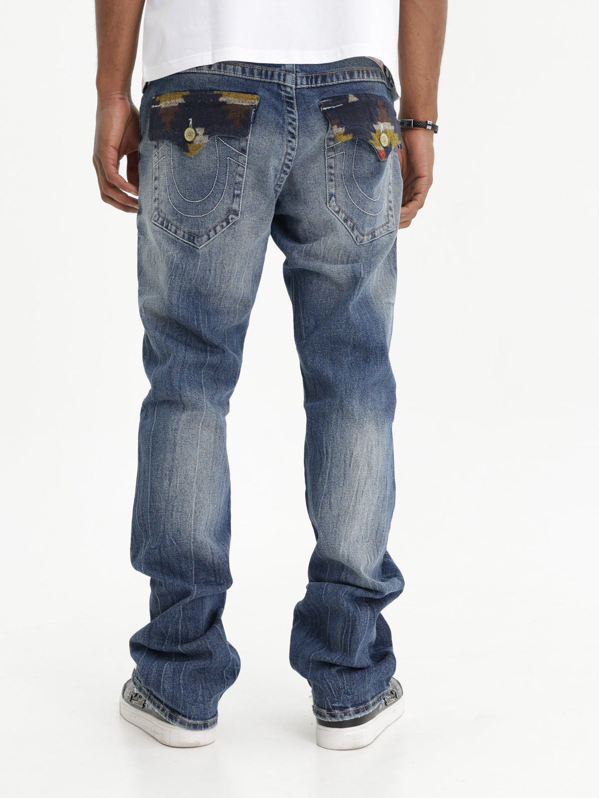 True Religion Jean Ricky Worn Rips Medium Wash