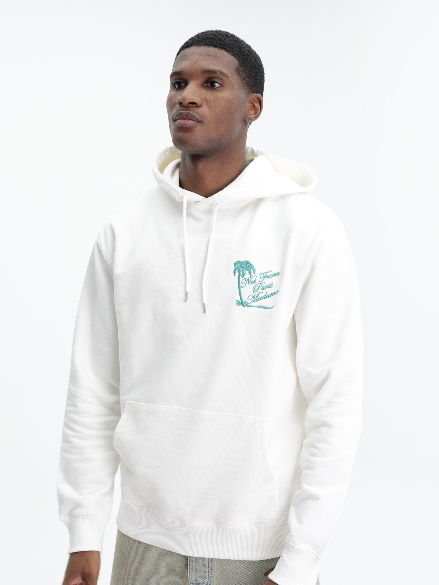 Drole Hoodie Slogan Palmier Off White