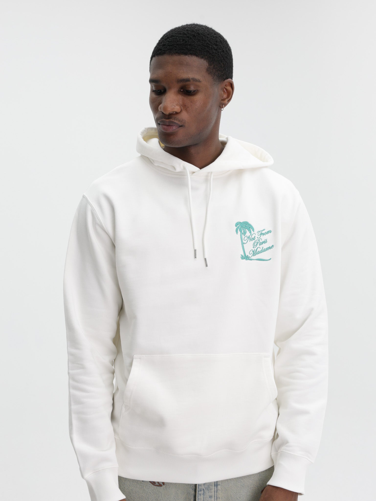 Drole Hoodie Slogan Palmier Off White