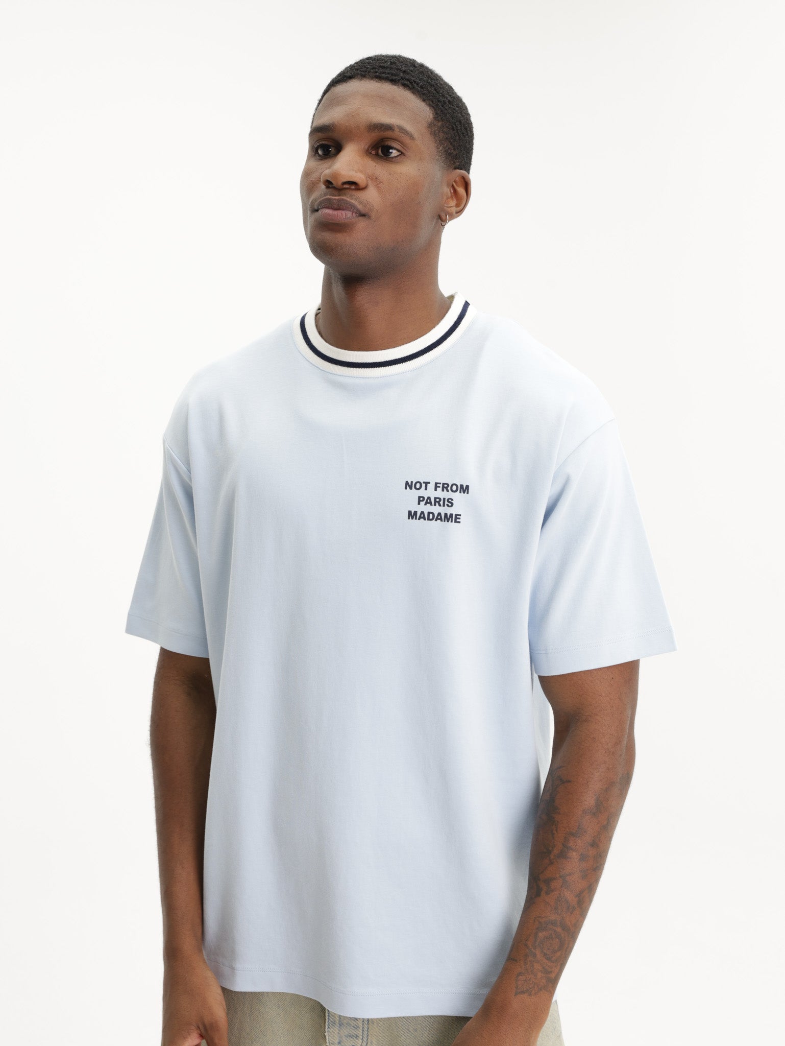Drole T-Shirt Slogan Sport Light Blue