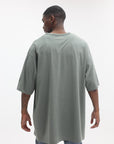 Y-3 T-Shirt Oversized Sleeve Logo Green