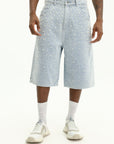 Purple Shorts Long Shorts Textured Pearl Lt Indigo