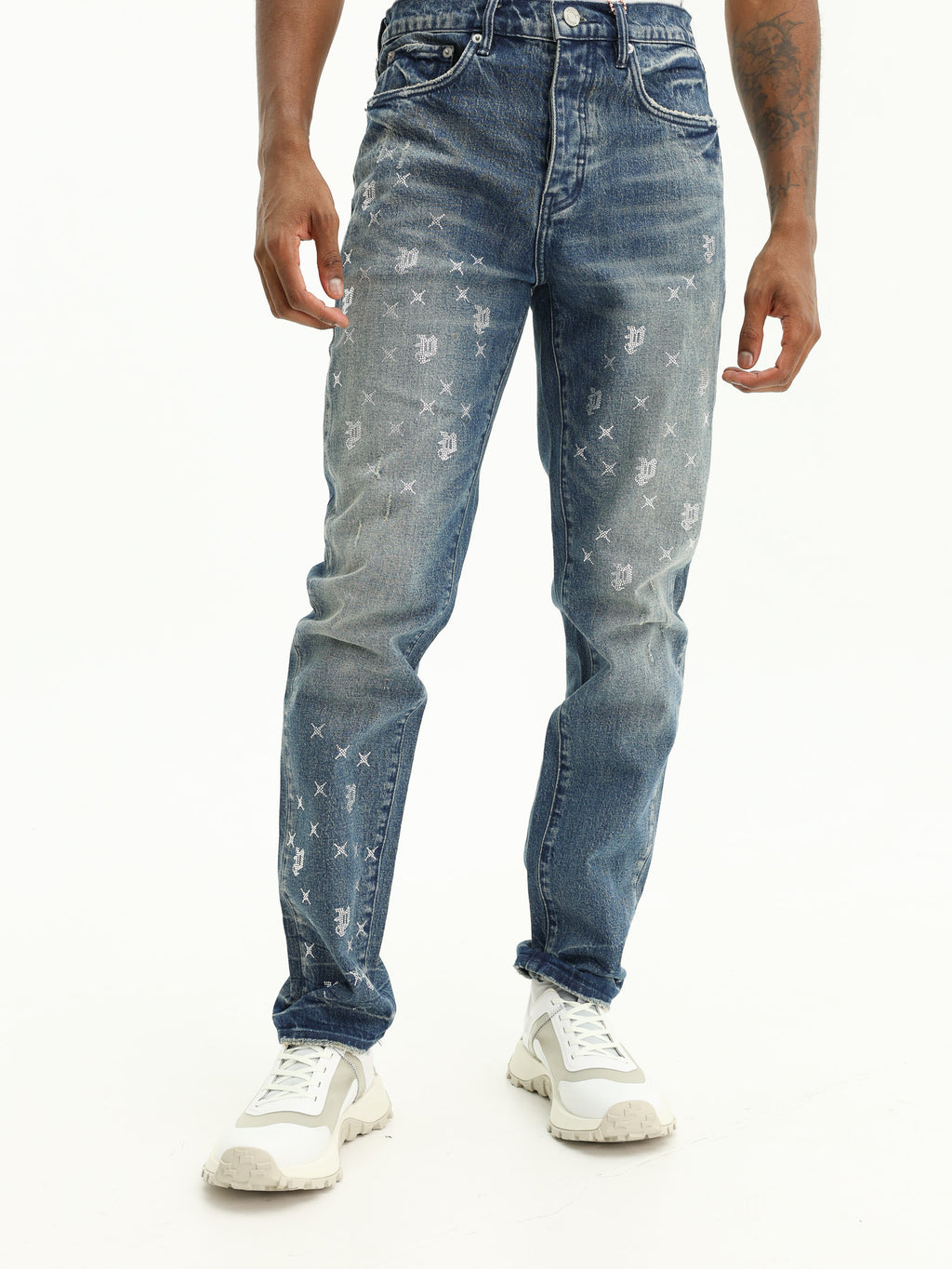 Purple Jeans Mono Bling Vintage Mid Indigo - AL Capone Premium