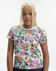 Kenzo T-Shirt Floral Off Aqua