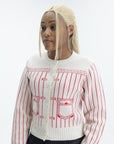 Kenzo Cardigan Off White-Red