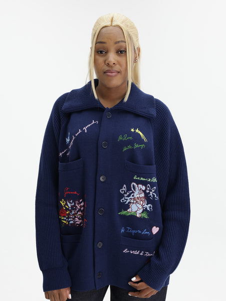 Kenzo Cardigan Cartoon Navy Blue - AL Capone Premium