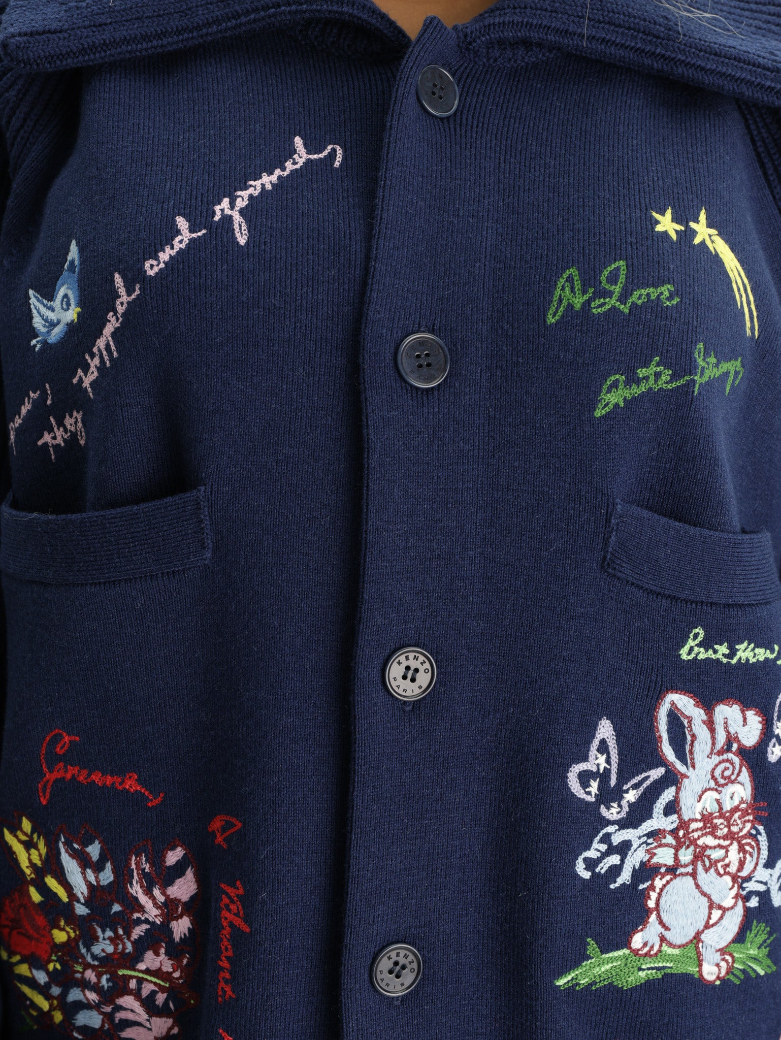 Kenzo マルチカラー モヘア Jacket/Cardigan Kenzo Cardigan Cartoon Navy Blue - AL Capone Premium
