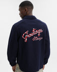 Kenzo Shirt Overshirt Woven Wool Navy Blue