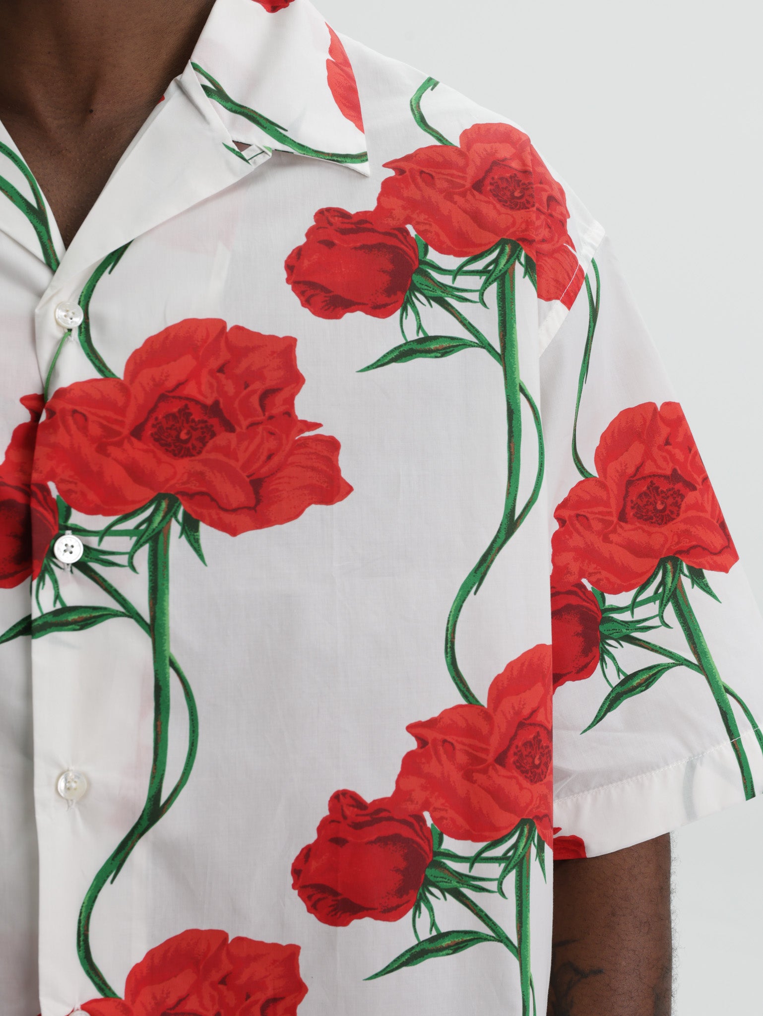 Kenzo Shirt SS Floral Ecru-Red - AL Capone Premium