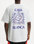 Casablanca T-Shirt Celestial Pyramid Flock Printed Classic Light Blue