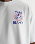 Casablanca T-Shirt Celestial Pyramid Flock Printed Classic Light Blue
