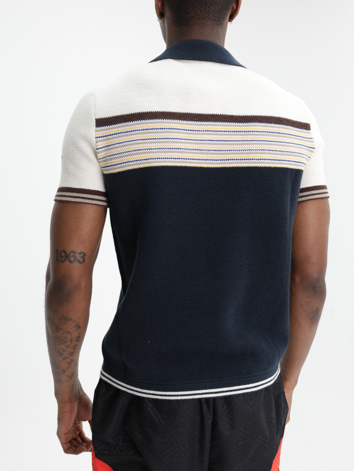 Casablanca Golfer Cafe Stripe Navy/Cream/White