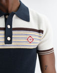 Casablanca Golfer Cafe Stripe Navy/Cream/White