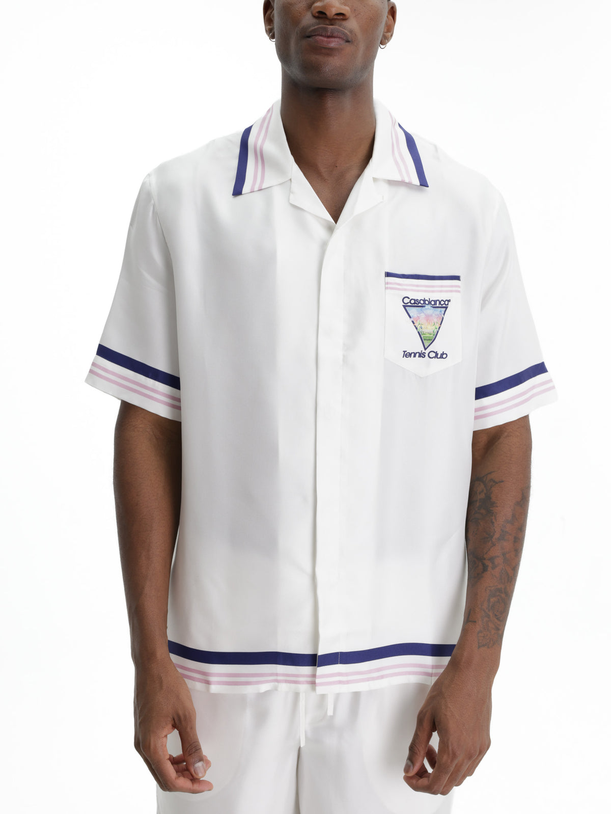 Casablanca Golfer Cuban Collar Ss White