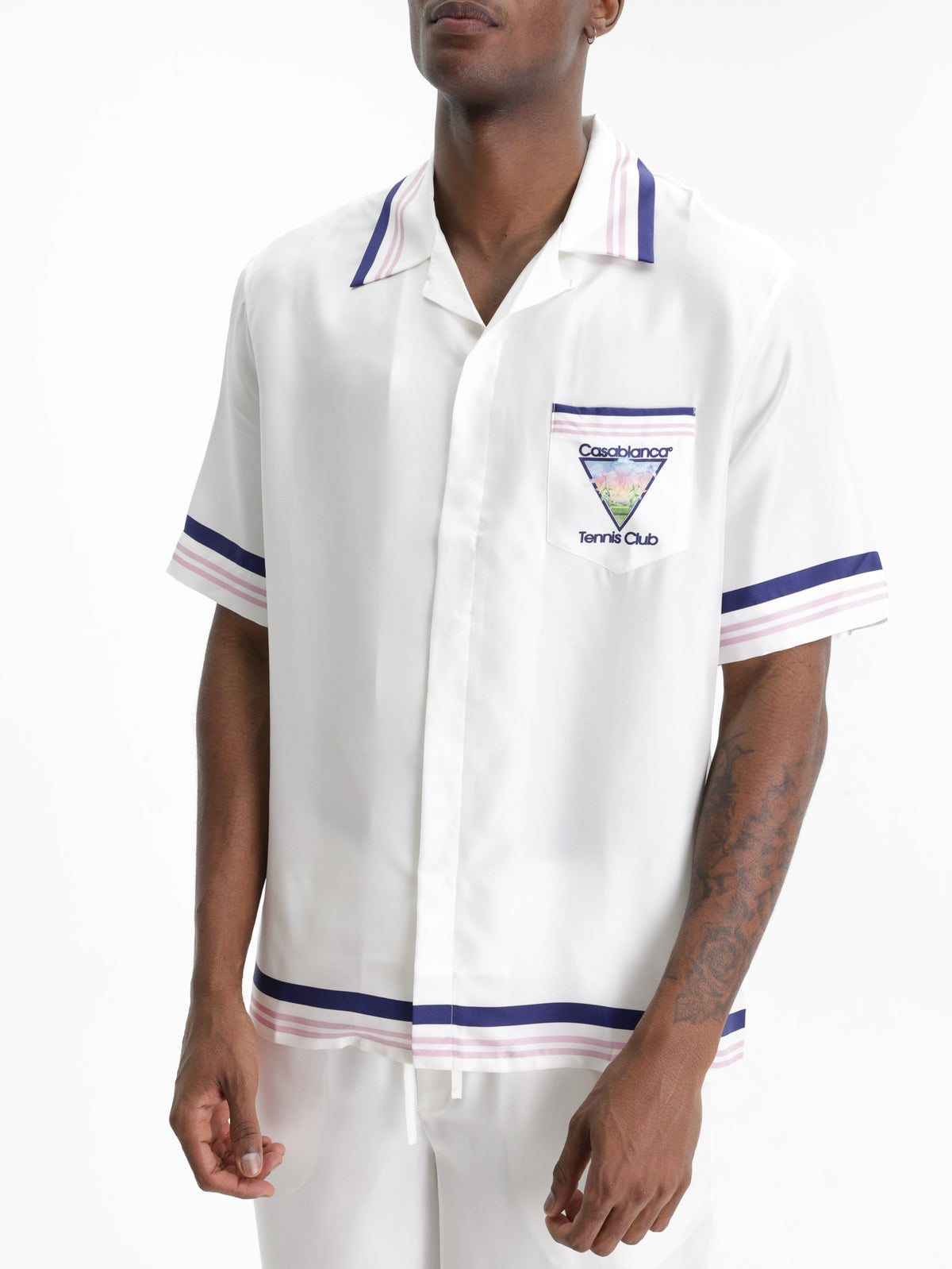 Casablanca Golfer Cuban Collar Ss White