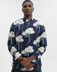 Kenzo Shirt LS Floral Navy Blue
