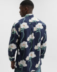 Kenzo Shirt LS Floral Navy Blue