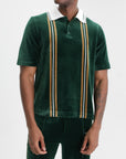 Casablanca Golfer Velour Stripe Green/Brown/Off-White