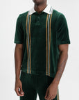Casablanca Golfer Velour Stripe Green/Brown/Off-White