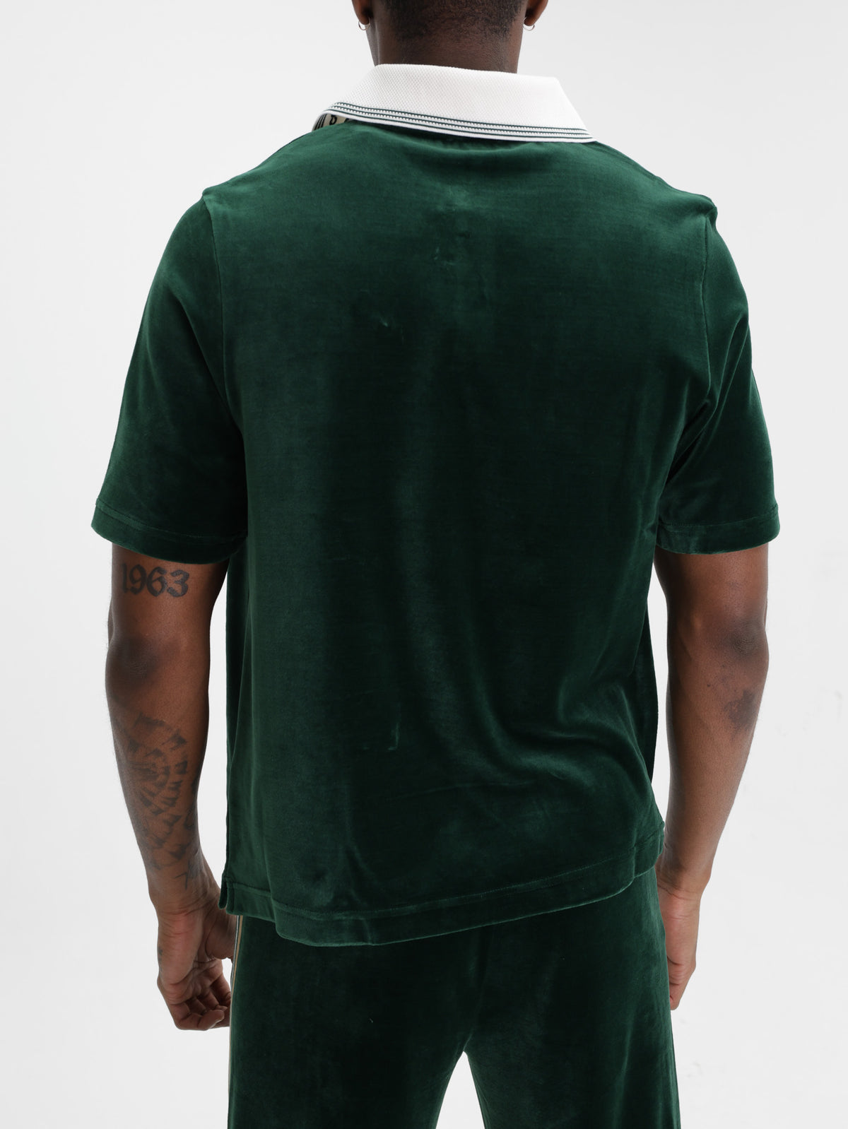 Casablanca Golfer Velour Stripe Green/Brown/Off-White