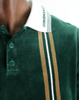 Casablanca Golfer Velour Stripe Green/Brown/Off-White