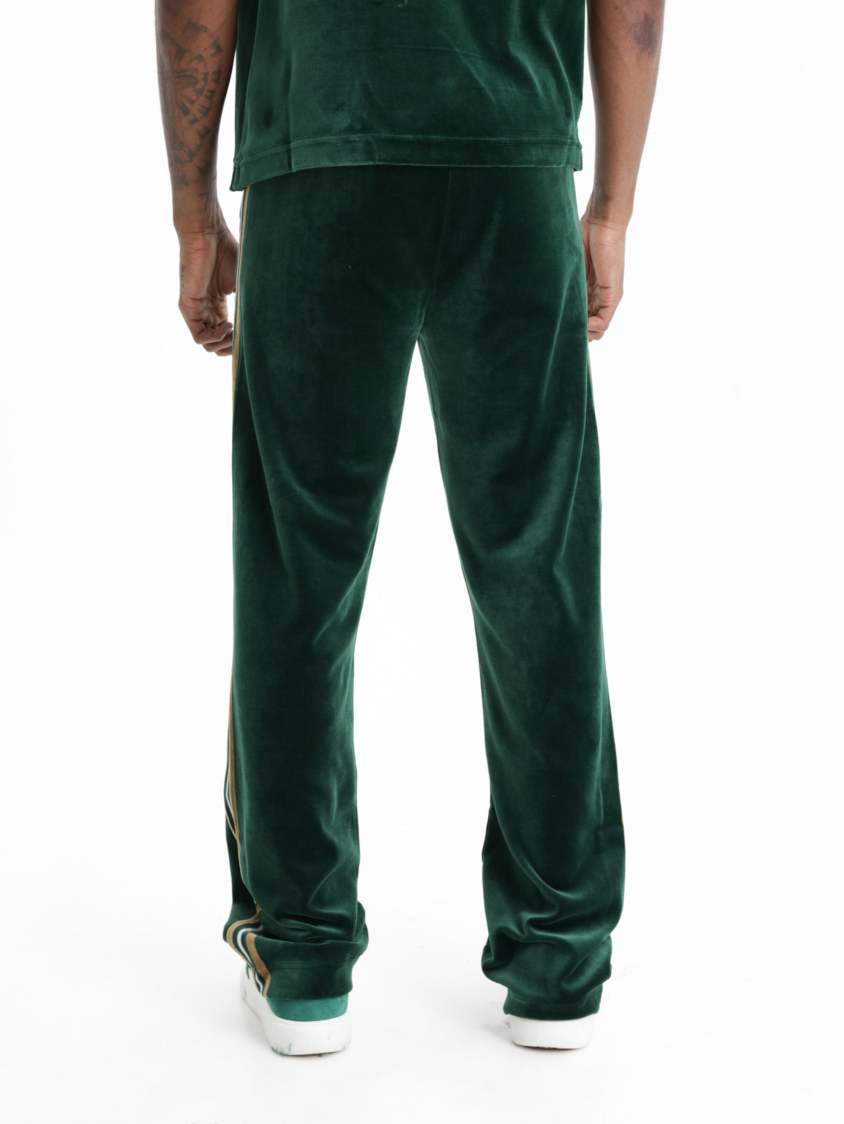Casablanca Trackpant Velour Stripe Green/Brown/Off-White