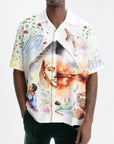 Casablanca Shirt Cuban Collar Ss White Multi Print