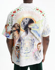 Casablanca Shirt Cuban Collar Ss White Multi Print