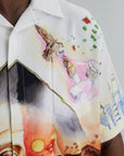 Casablanca Shirt Cuban Collar Ss White Multi Print