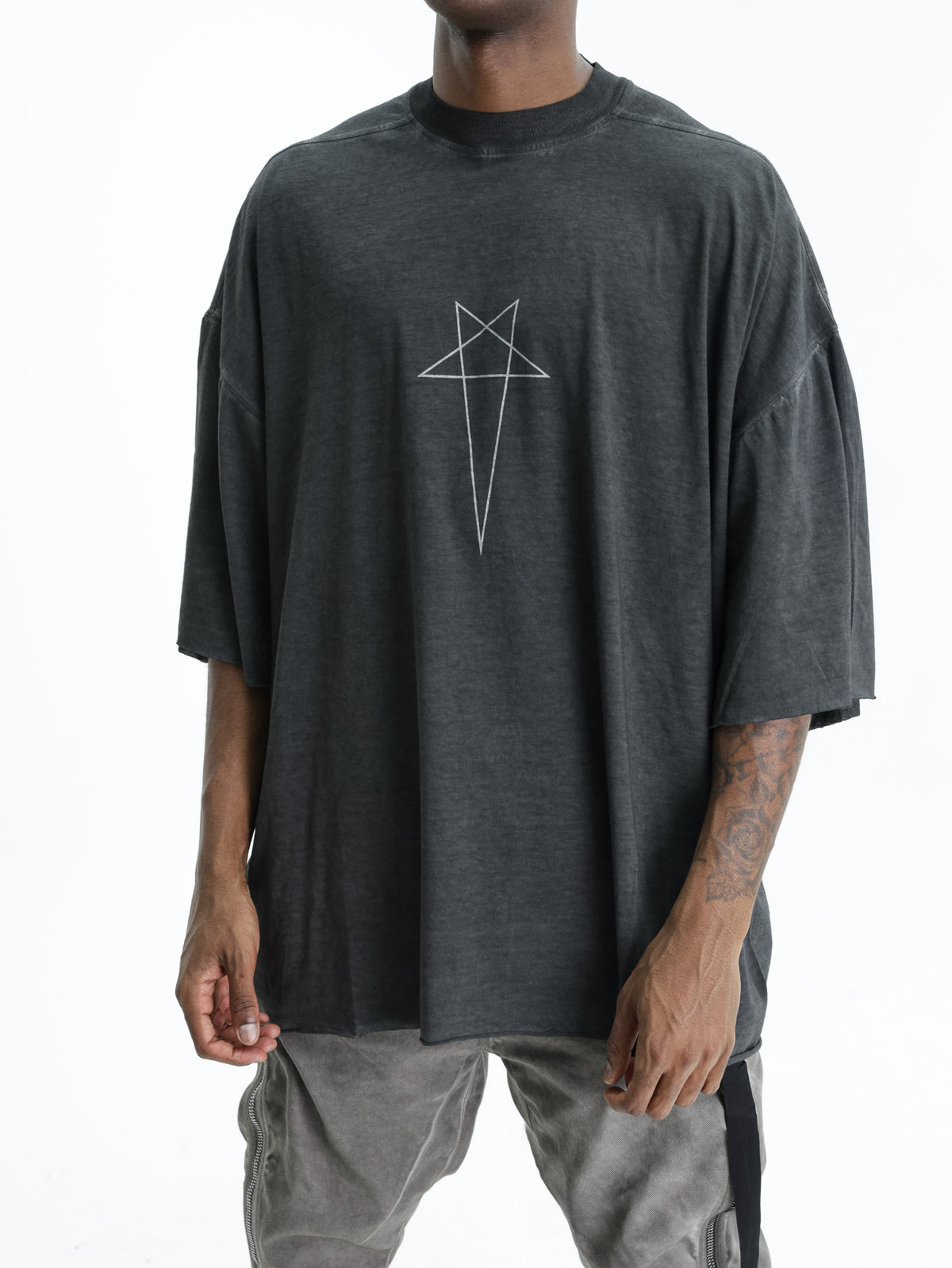 Rick Owens T-Shirt Tommy T Faded Black/Silver