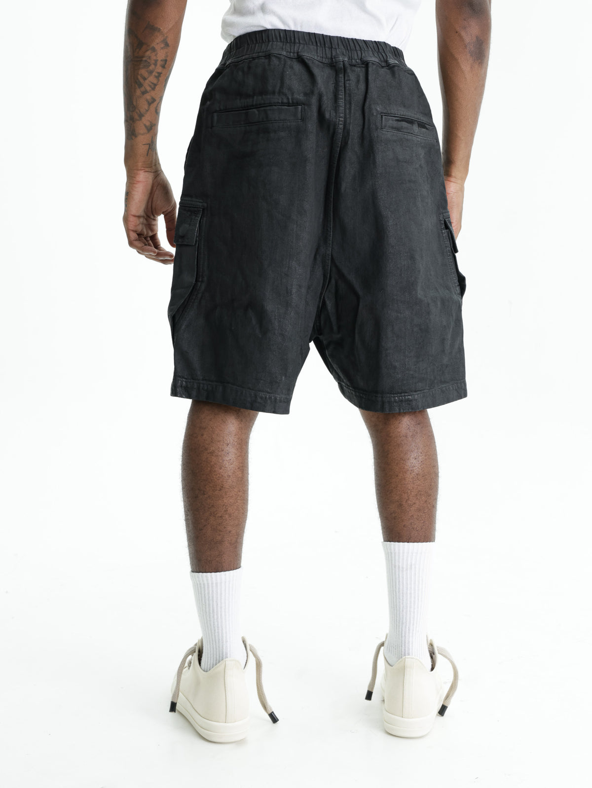 Rick Owens Shorts Cargobela Black Wax