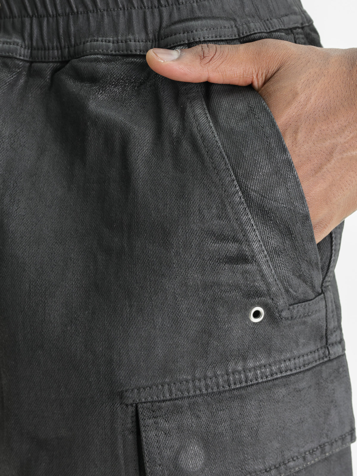 Rick Owens Shorts Cargobela Black Wax