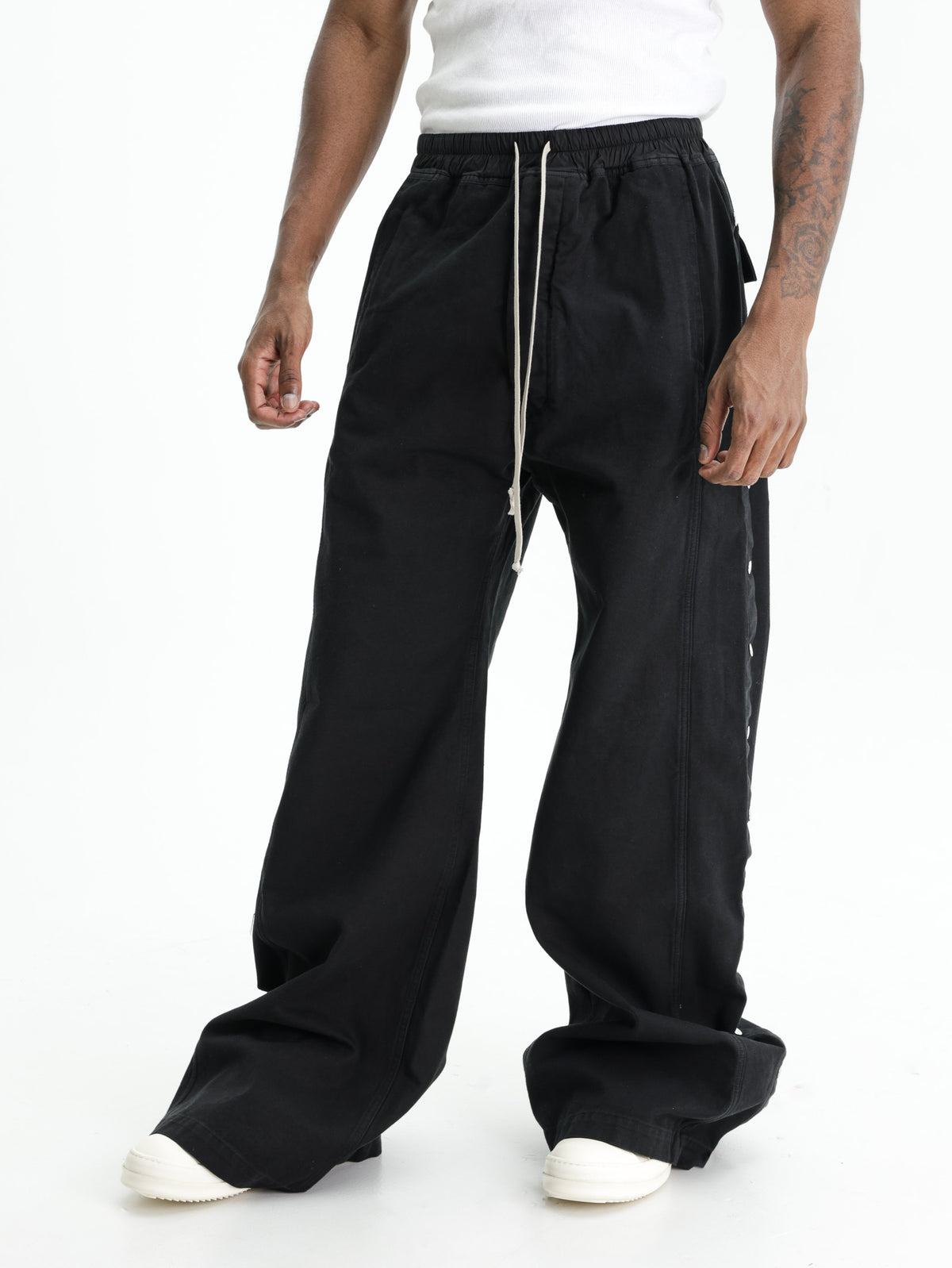 Rick Owens Pants Wide Pusher Black