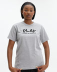 Comme Des Garcons T-Shirt Play Small Text Grey