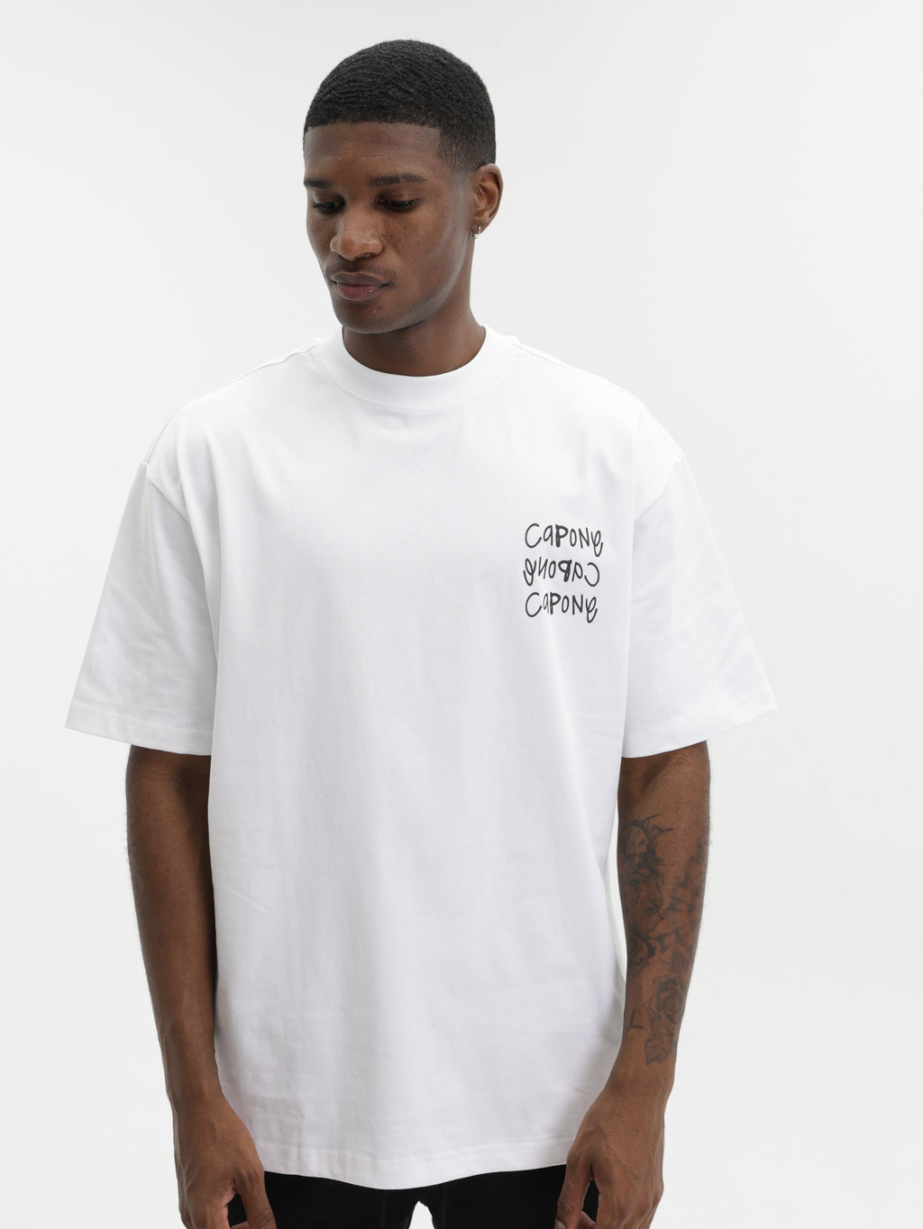 Capone Tops Capone T-Shirt Oversized No Risk No Story White - AL Capone Premium
