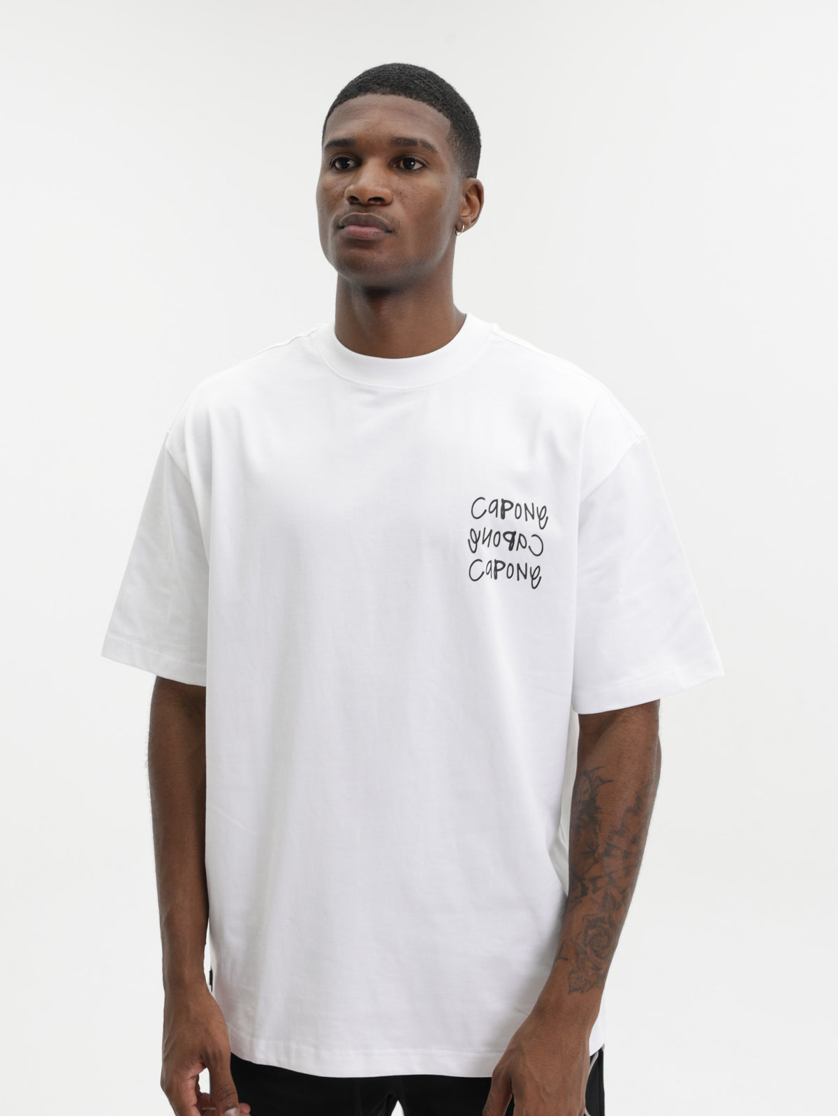 Capone Tops Capone T-Shirt Oversized No Risk No Story White - AL Capone Premium