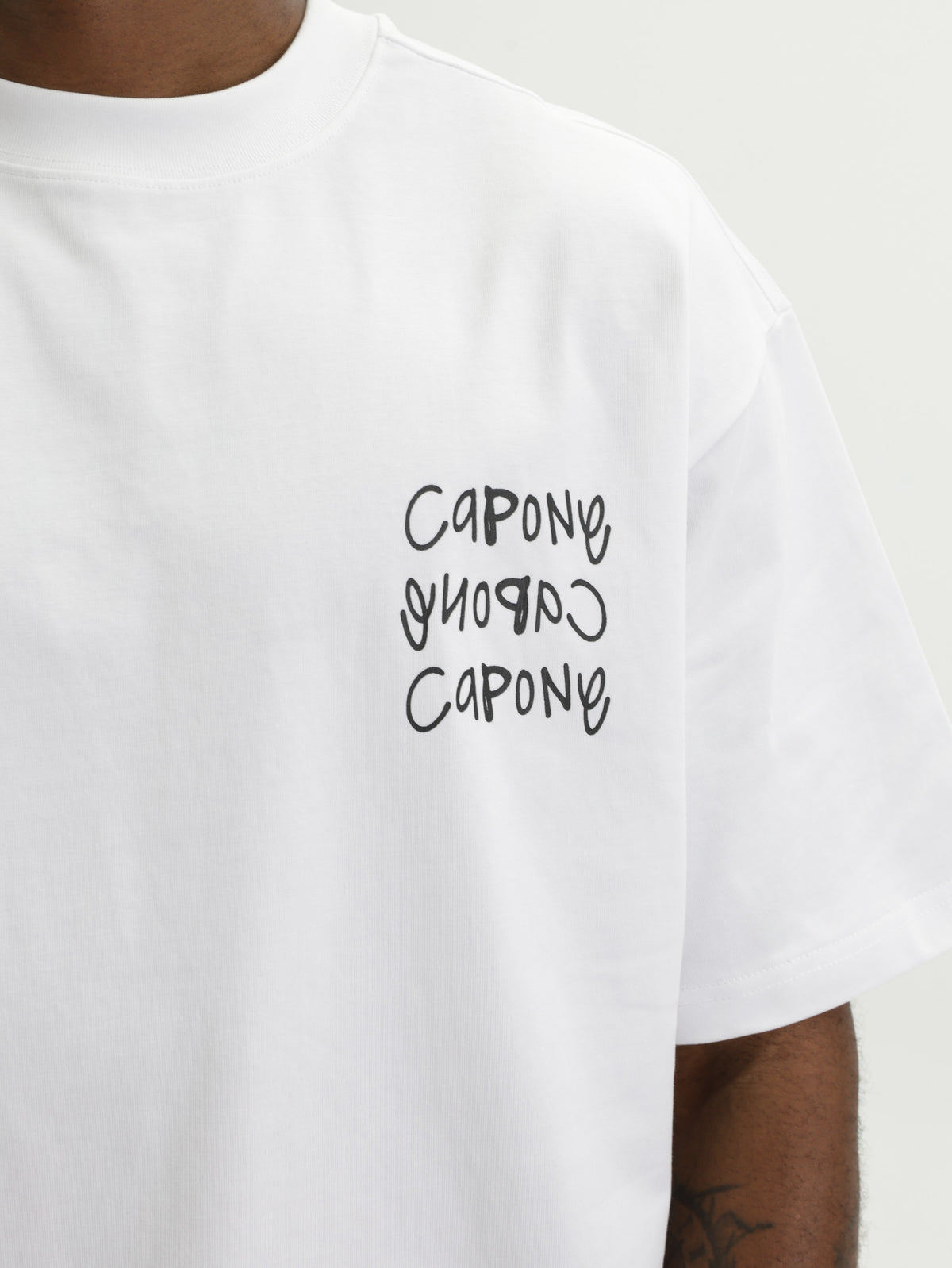 Capone Tops Capone T-Shirt Oversized No Risk No Story White - AL Capone Premium