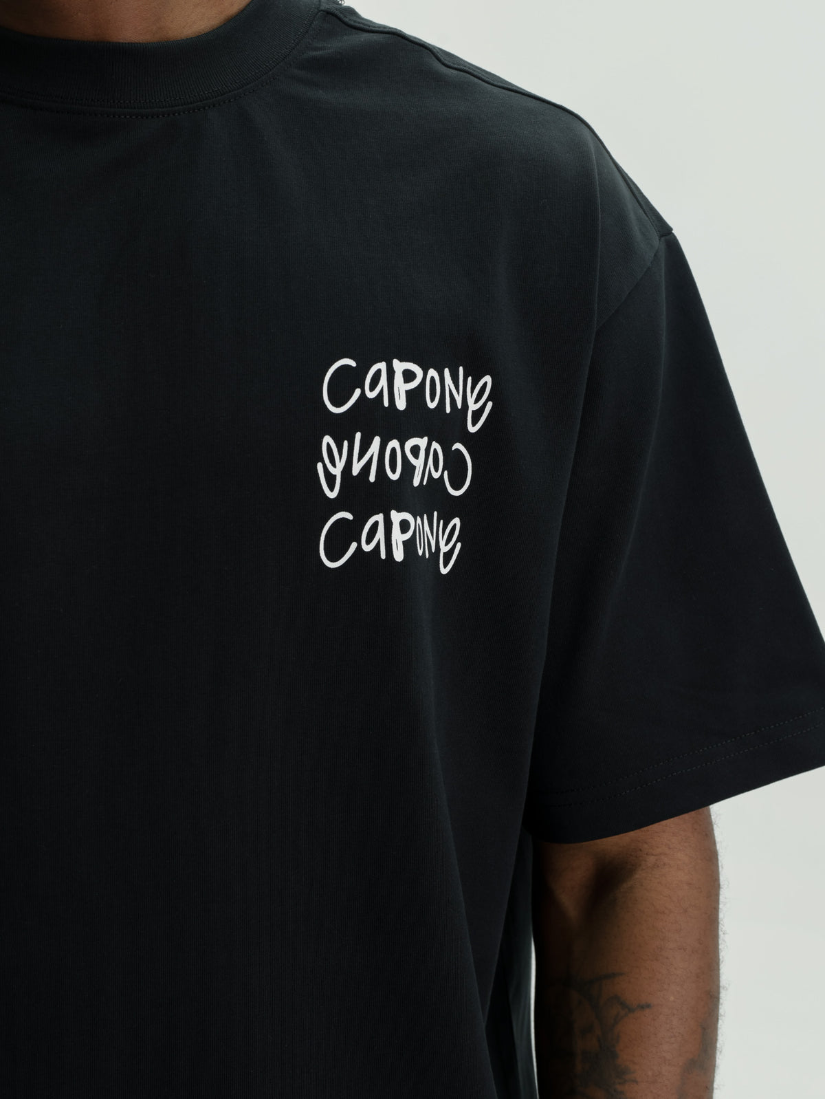 Capone Tops Capone T-Shirt Oversized No Risk No Story Black - AL Capone Premium