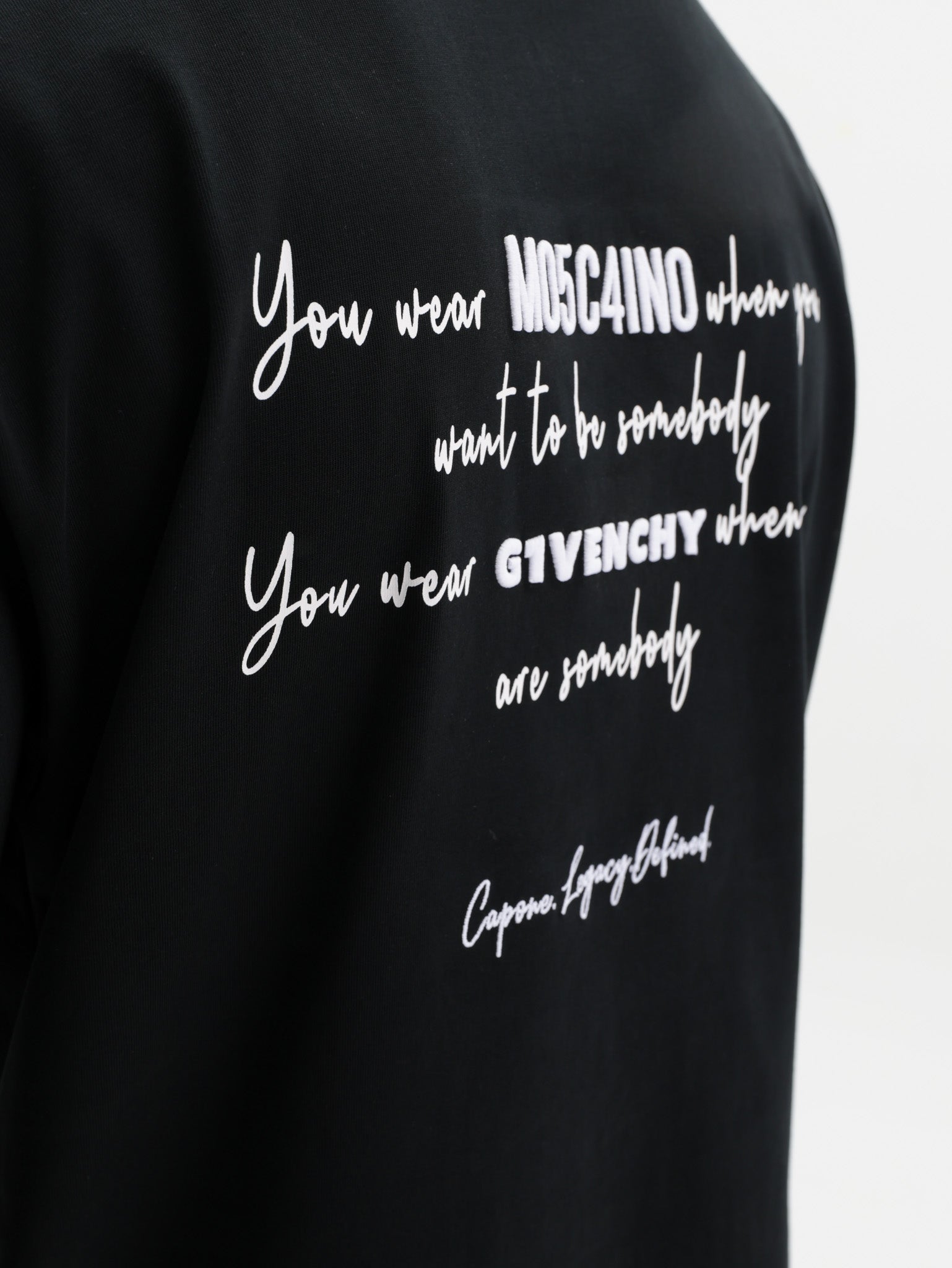 Capone T-Shirt Oversized Back Print Black - AL Capone Premium