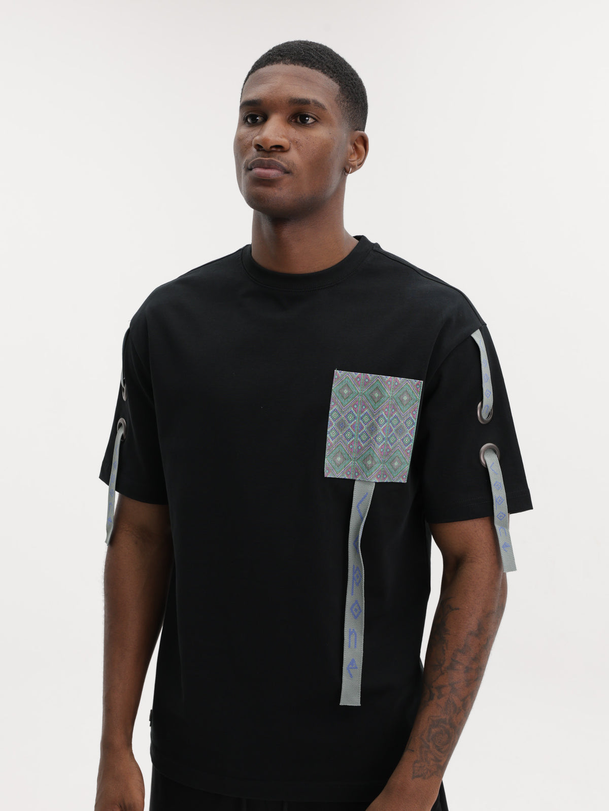 Capone Tops Capone T-Shirt Multi Printed Pocket Black - AL Capone Premium