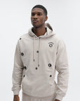 Capone Hoodie Metallic Rings  Beige