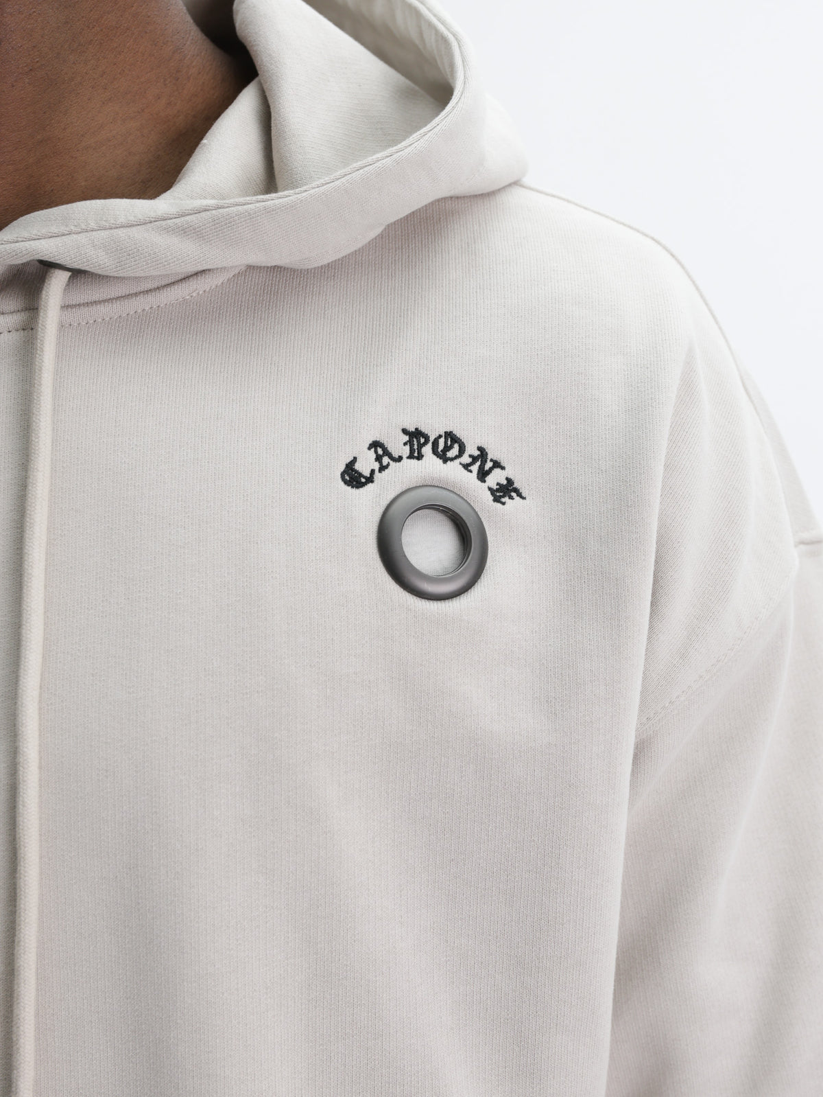 Designer Capone Capone Hoodie Metallic Rings Beige - AL Capone Premium