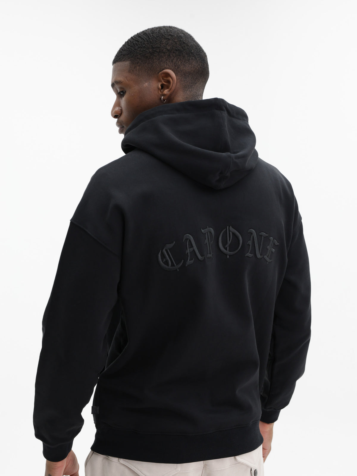 Designer Capone Capone Hoodie Metallic Rings Black - AL Capone Premium