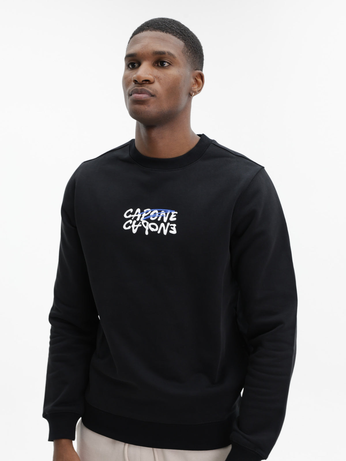 Designer Capone Capone Sweater Double Logo Black - AL Capone Premium