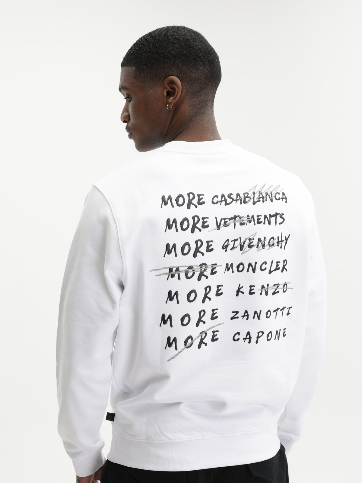 Designer Capone Capone Sweater Double Logo White - AL Capone Premium
